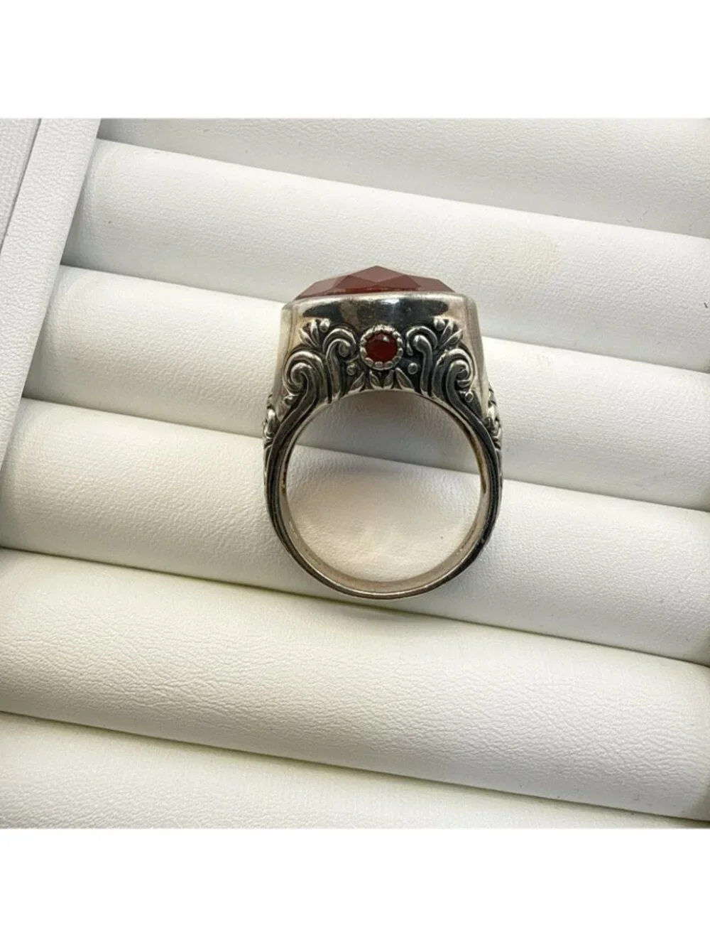 Barse Ring Carnelian Sterling Silver Gemstone size 12 Statement Chunky